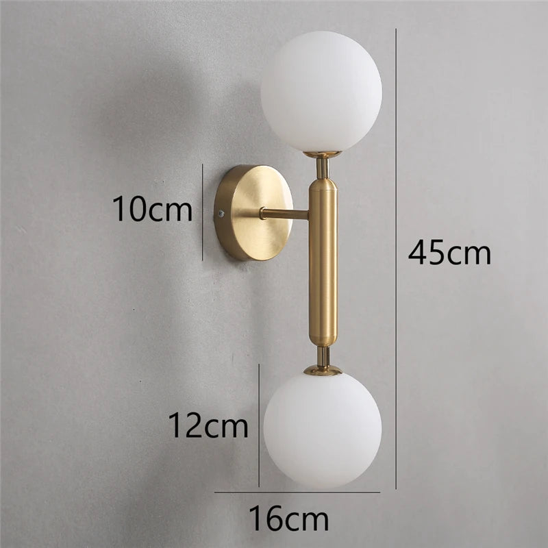 lampes murales modernes globes translucides or blanc bleu jaune gris marron minimaliste fixées mur