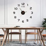 horloge murale moderne stickers numérotés 3d vert fluo noir doré minimaliste salon