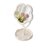 miroirs table décoratifs fleurs rose blanc jaune tulipes marguerites lisses mat kawaii chambre