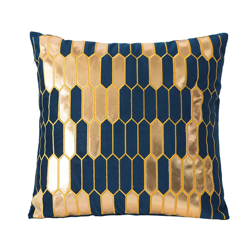 taies d'oreiller géométriques polyester solides couleur rouge doré blanc contemporains lit sofa decoration