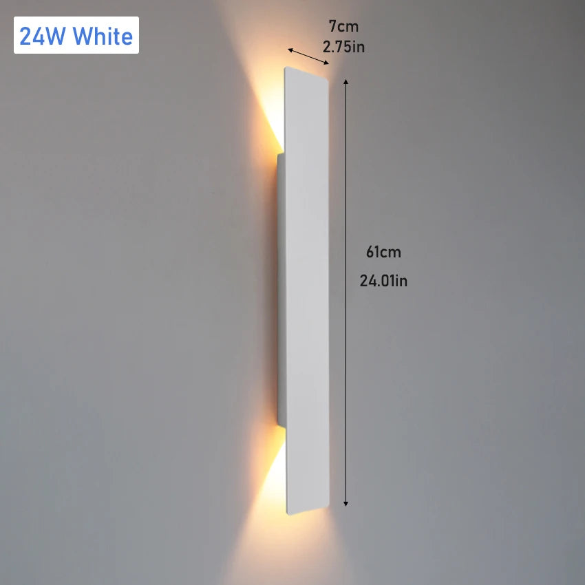 lumière led applique murale moderne étanche ip65 18w blanc noir adhésiveextérieur