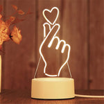 lampe 3d veilleuse led animal compagnie moderne base plate blanc