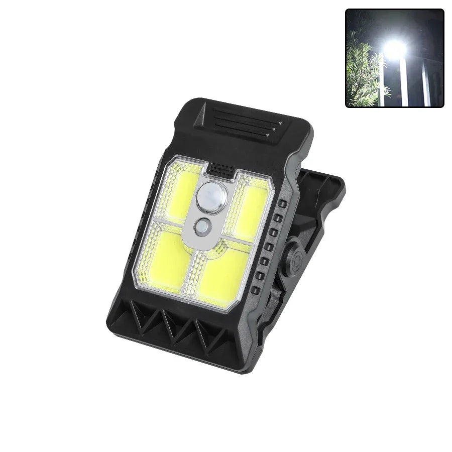 lampe solaire clip noir moderne détecteur mouvement modes sécurité extérieure led ip65 étanche abs