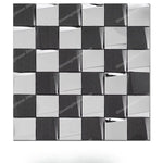 carreaux muraux adhésifs or moderne élégants carrés brillants 29.3cm 29.3cm noir argent