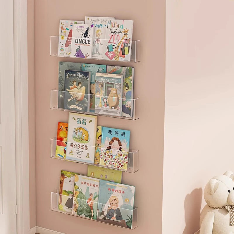 porte revues mural transparent moderne magazines brochures autocollants pliable enfants derrière porte