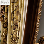 rideaux baroques floraux opaques valance ornements tringle rideau decoration luxe polyester transparence blanc or