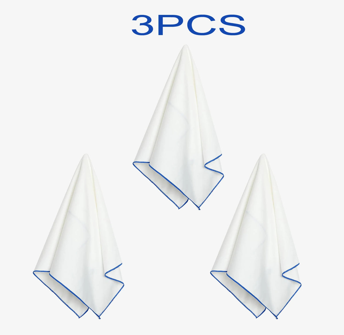 serviette polissage polyester coton blanc bleu opaque moderne 50x35cm zip rangement vin lunettes caméra
