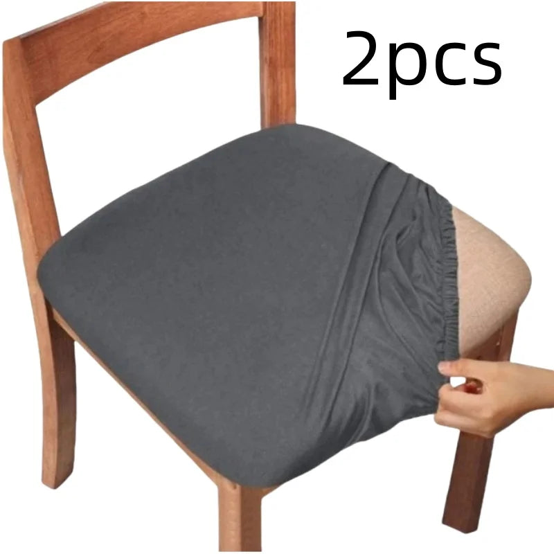 housses chaise élastiques polyester simples sans motif gris bleu marine beige clair bordeaux noir