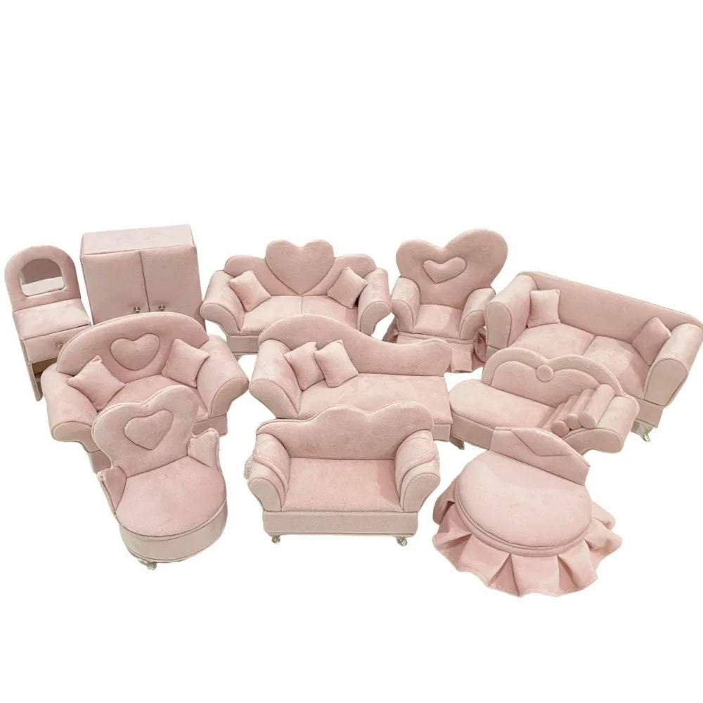 présentoir bijoux velours rose classique canapé fauteuil armoire table d'appoint miroir pvc pieds métalliques