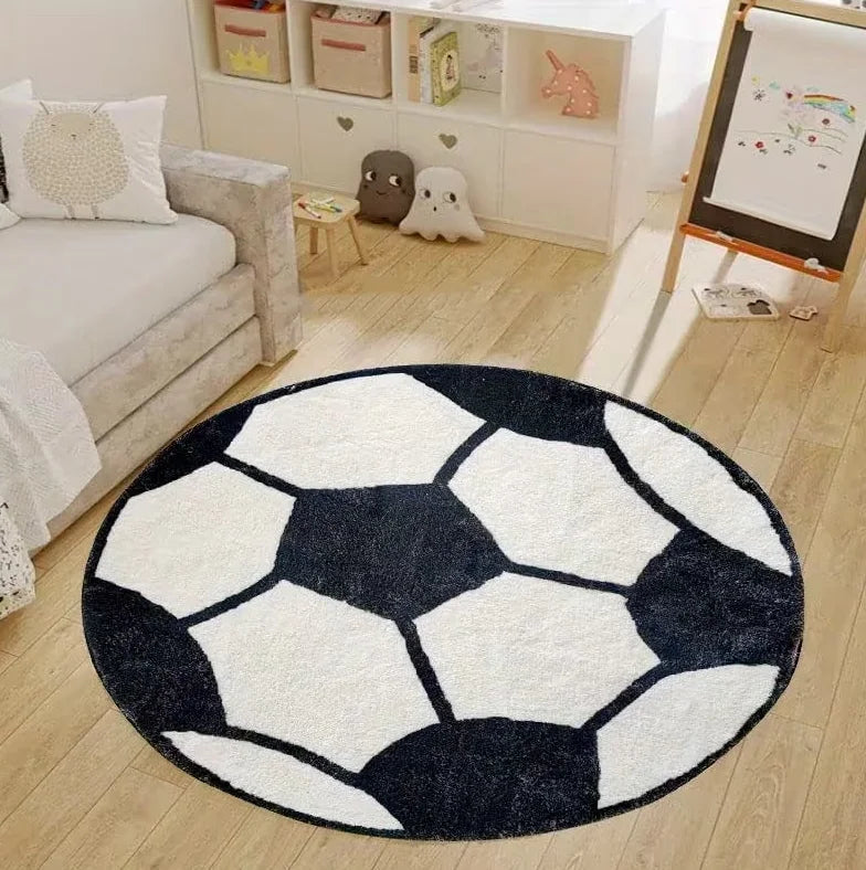 tapis moderne géométrique hexagones noir blanc salon chambre salle bain 80x80cm 120x120cm PVC polyester