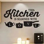 décoration murale stickers argenté doré noir vaisselle LOVE cuisine moderne abstraite