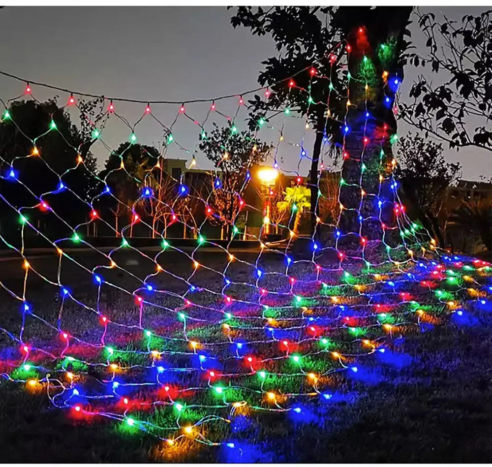 filet lumineux led blanc chaud noel moderne clips câbles decoration extérieure hautement lumineux