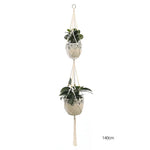 support plante suspendue macramé blanc cassé boho pot fleurs décoration balcon intérieur jardin