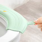 siège toilette pliable tapis lavable coussin doux moderne vert clair rayures horizontales clips salle