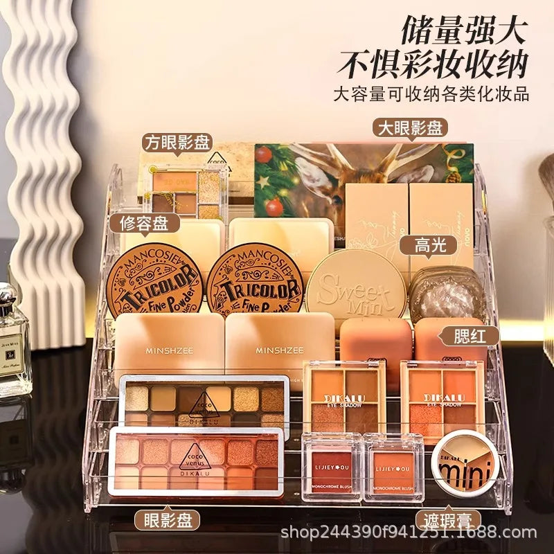 présentoir multi niveaux transparent étagères cosmétiques parfums vernis ongles miroirs décos plaques maquillage minimalistemode