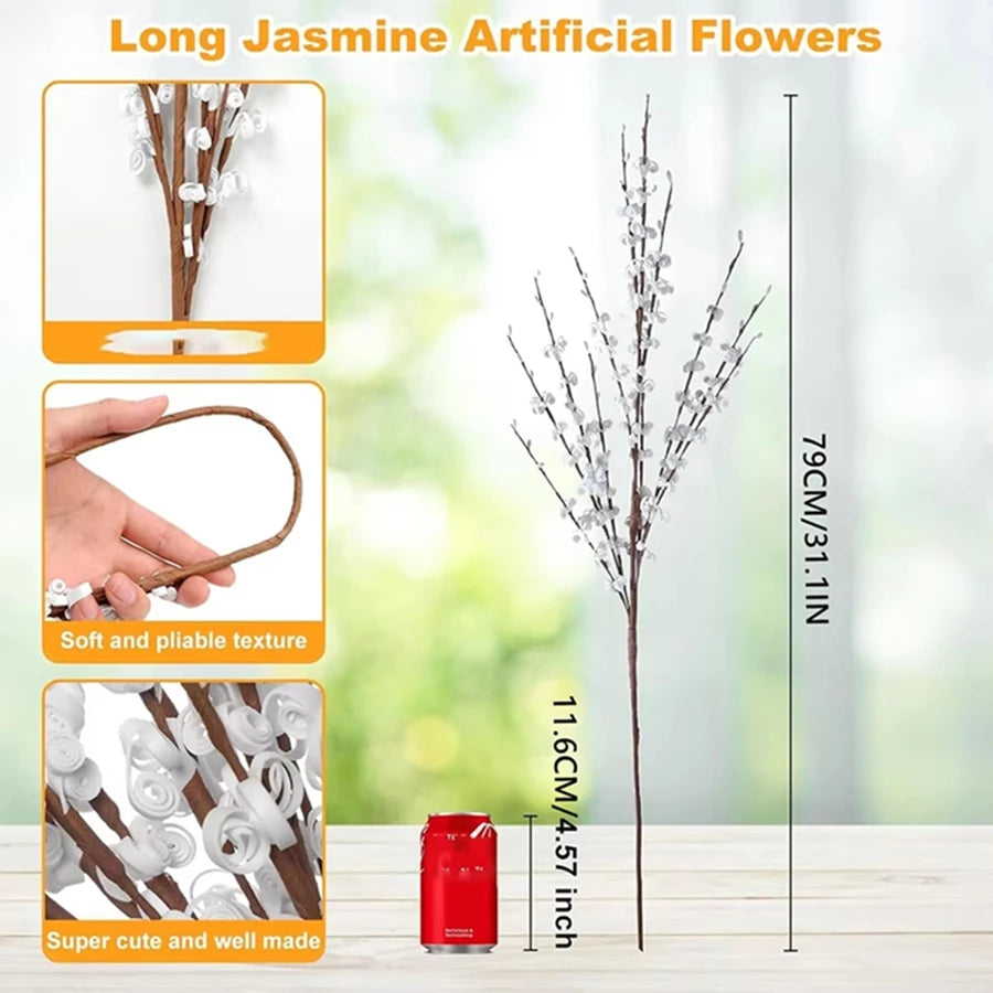 bouquet fleurs artificielles blanches branches brunes decoration intérieure extérieure naturelle élégante durable minimaliste