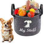 panier rangement animaux compagnie feutre my stuff poignées cuir jouets chiens couvertures snacks