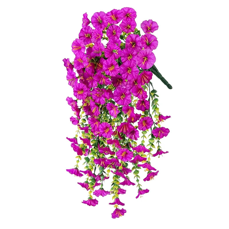 décoration murale guirlande florale artificielle cascade rose violet jaune blanc orange intérieur