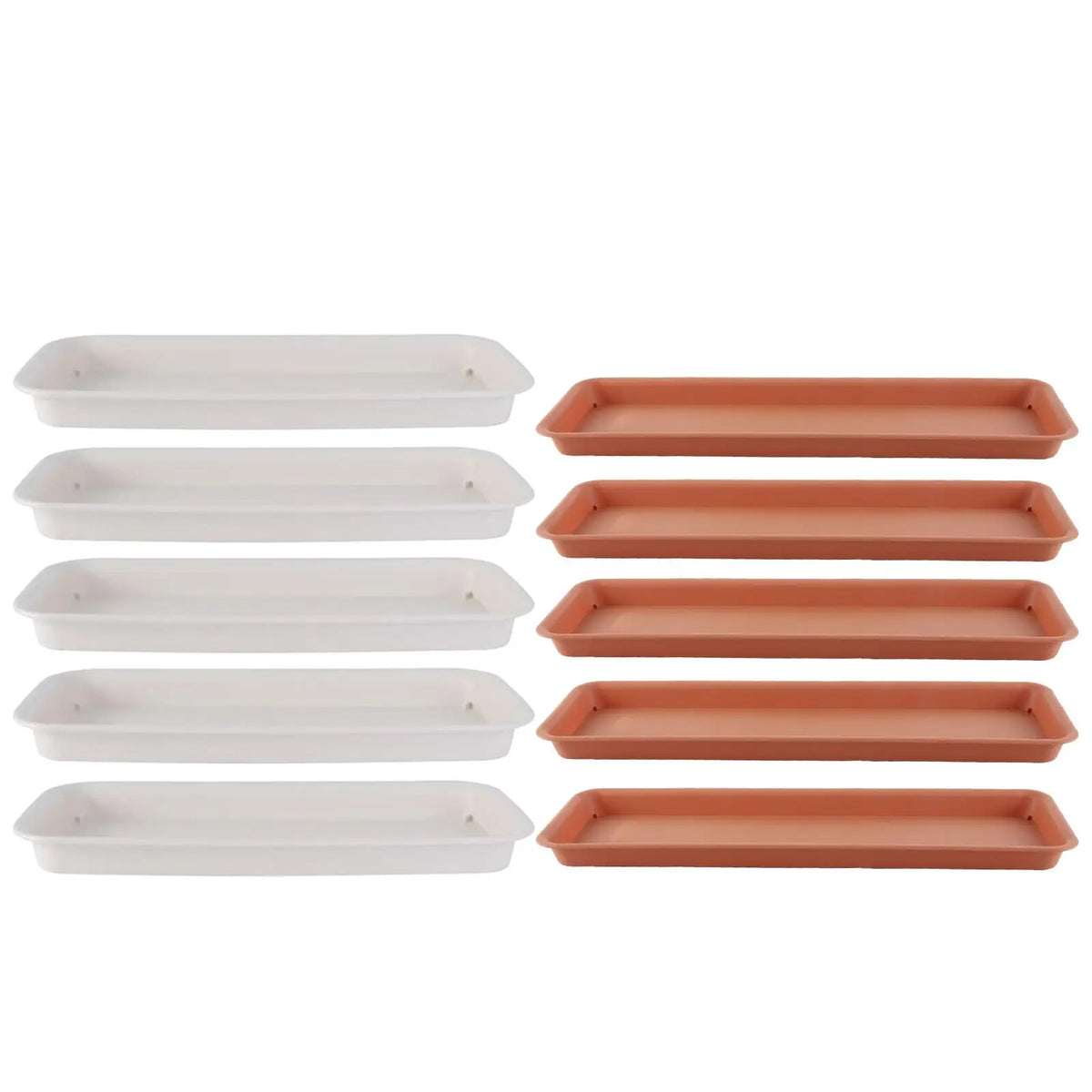 plateau jardinage moderne blanc orange adhésif drainage plantes pots fleurs balcon cour