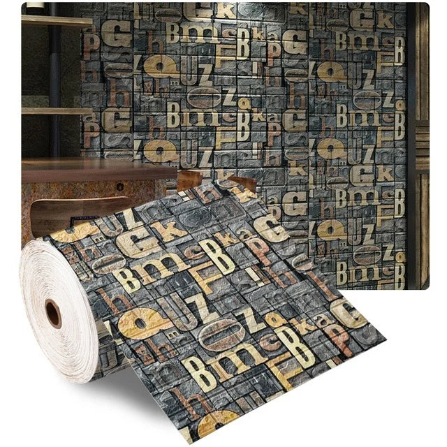 décoration murale adhésive brique texture moderne beige marron gris blanc résistante humide