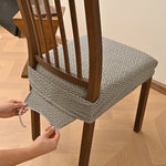 housse chaise tissée motifs géométriques gris clair élasthanne polyester élastique moderne protection anti poussière