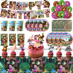 ensemble vaisselle jetable masha ours assiettes gobelets serviettes anniversaire enfant cartoon