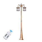 Lampadaire led extérieur moderne or noir métallique classique vintage ip65 2têtes 250cm
