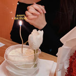 bougies gâteau or rose vert violet blanc lisses brillantes moderne festif anniversaire mariage fiançailles