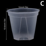 pot fleurs transparent moderne plateau dimension 10cm 12cm 14cm plastique