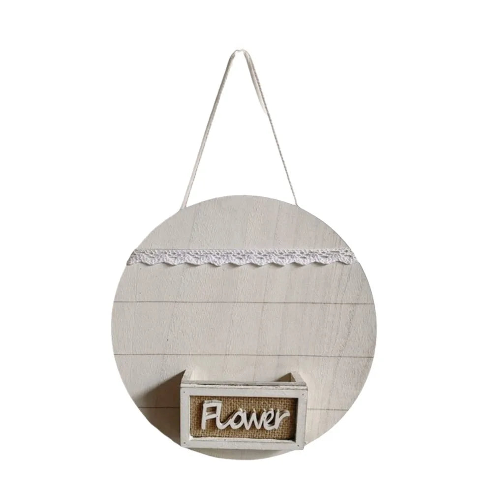 décoration murale suspendue bois blanc gris fleurs artificielles rustique chambre salon