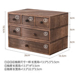 boîte bijoux bois marron rustique tiroirs poignées rangement accessoires maquillage organisation moderne