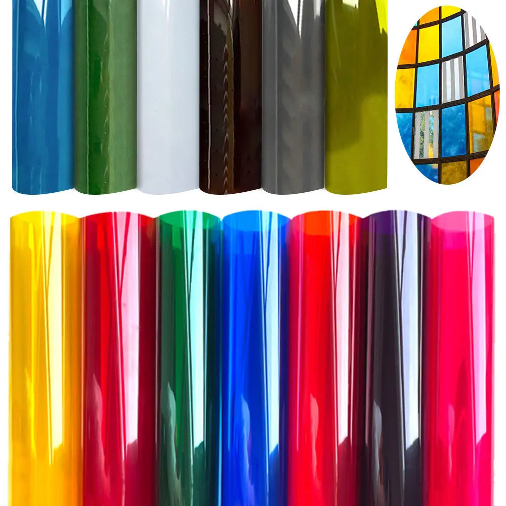 film décoratif moderne adhésif bleu vert rouge jaune noir blanc translucide maison fenêtre porte