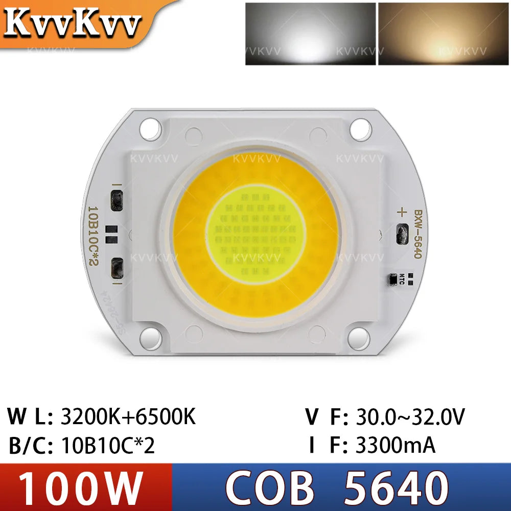module led cob blanc jaune grille points connecteur moderne haute puissance deux couleurs