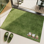 tapis sol antidérapant diatomée imperméable dessin animé moutons train pandas éléphants canards vert salon