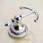 accessoires salle bain argenté ornements floraux classique porte serviettes anneau crochet vis assemble chrome