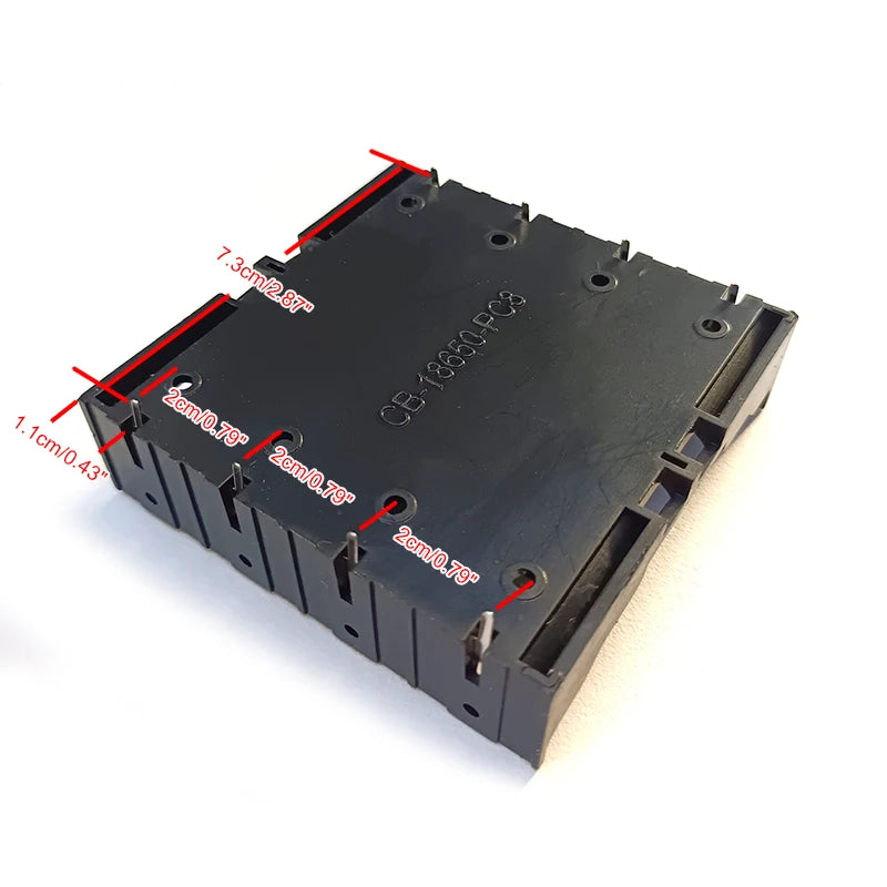 boîte stockage batterie 18650 slots noir mat pratique bricolage conteneur piles