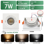 Spot LED Blanc Noir 75mm 90mm 120° 38° 90° interrupteur CCT moderne
