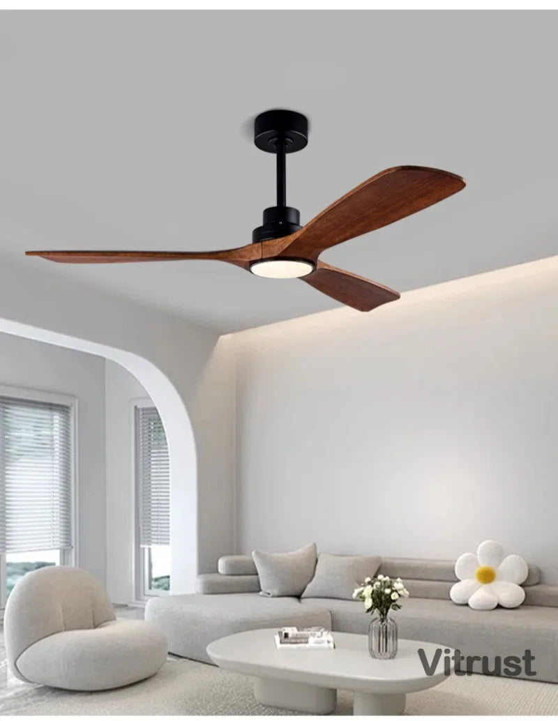 ventilateur bois moderne led noir blanc télécommande 42 52 60inch