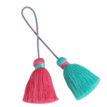 pompons multicolores tissés franges bohèmes décontractés accessoire décoration sacs rideaux artisanal DIY
