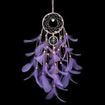 attrape rêves plumes décoratif rose blanc vert violet ethnique fait main cordelette