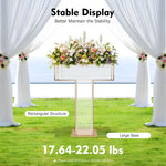 présentoir fleurs cristal moderne or blanc violet jaune 70x90cm table mariage deco centroil transparent