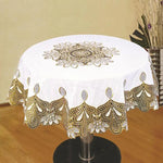 serviette table moderne broderie fleur doré réutilisable imperméable maison fête banquet