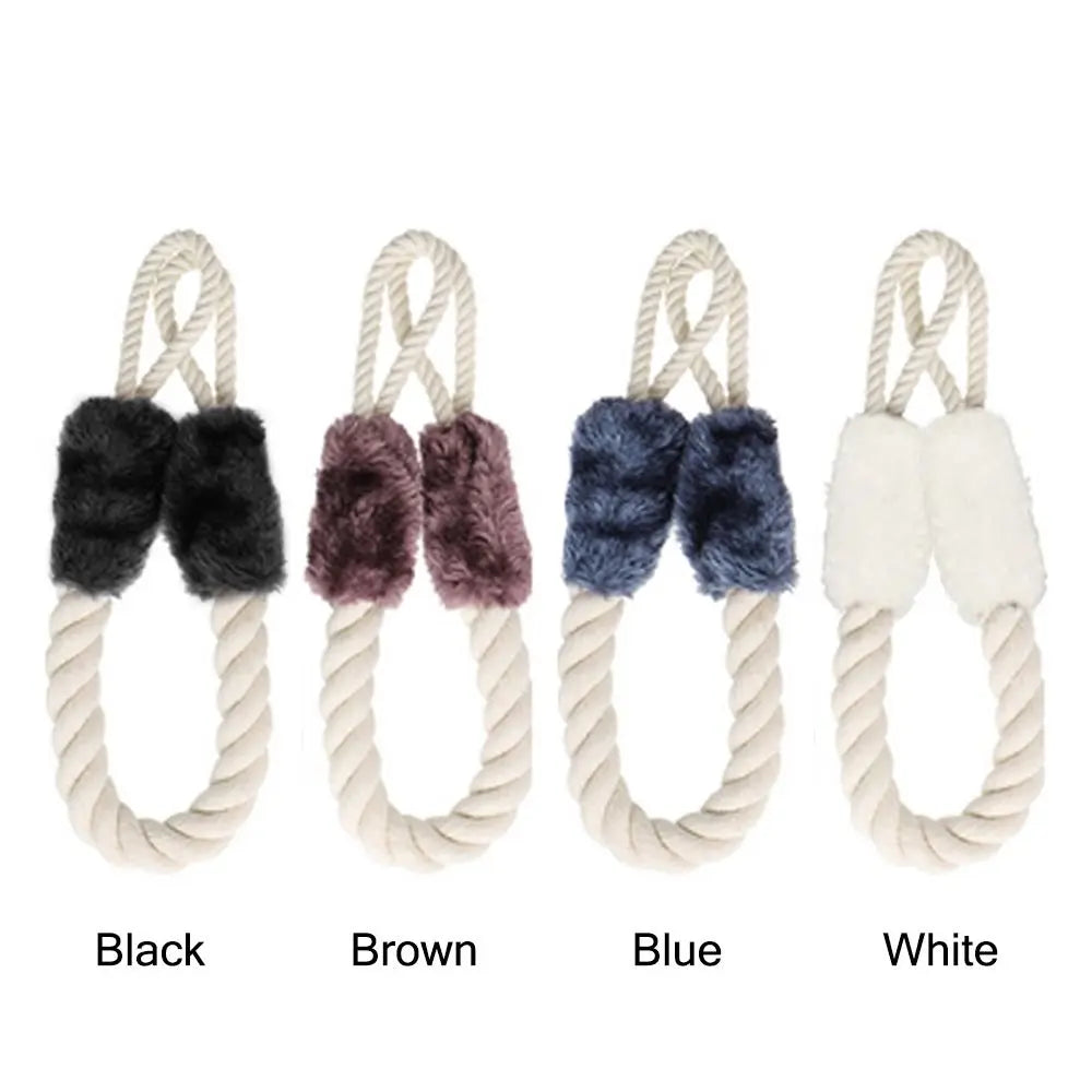 boucle porte corde torsadée fourrure doublure moderne rustique blanc noir bleu marron