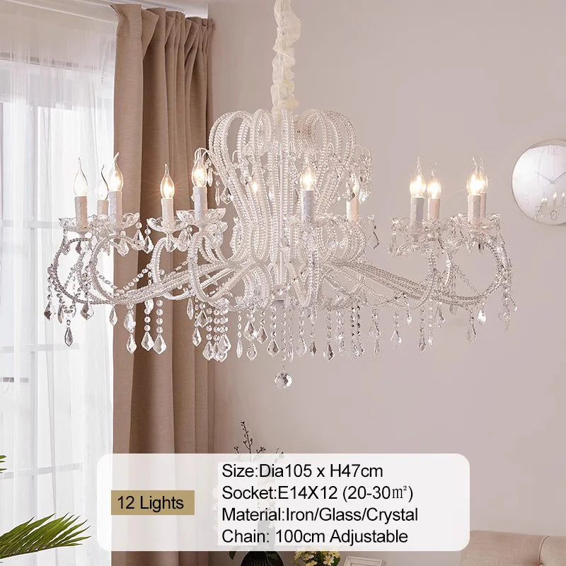 lustre doré cristal pendants élégant classique baroque suspension chambre salon