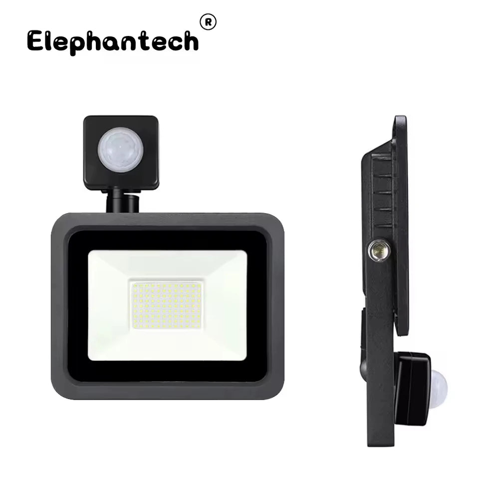 projecteur led extérieur détecteur mouvement bras articulé noir moderne 220v 100w 20w