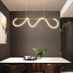 Lustre suspendu néon LED moderne avec cadre noir