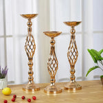 bougeoir support bougie décoration maison doré argenté rétro élégant vintage métal geometrique