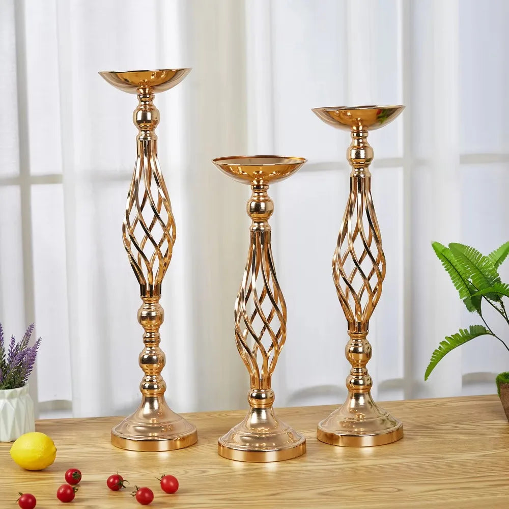 bougeoir support bougie décoration maison doré argenté rétro élégant vintage métal geometrique