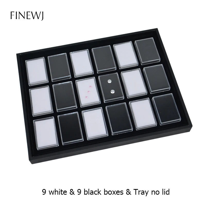 boîte rangement bijoux noir moderne cadenas boîtes transparentes.storage organizer jumbo sizegems