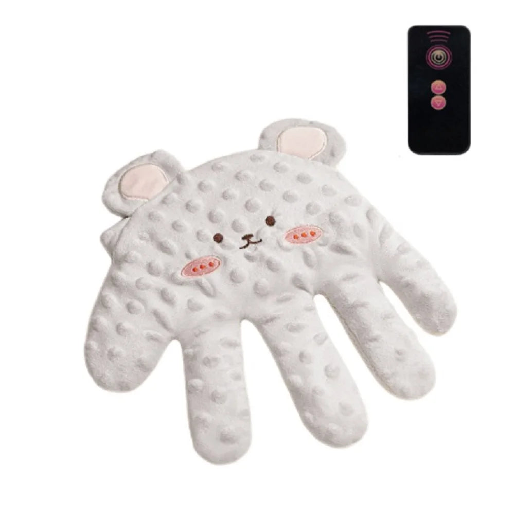 gant massage bébé blanc ours texture douce coton polyester apaisant sommeil massage